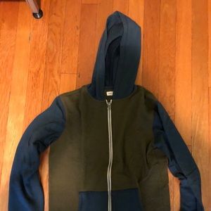 Blue and green sweatshirt